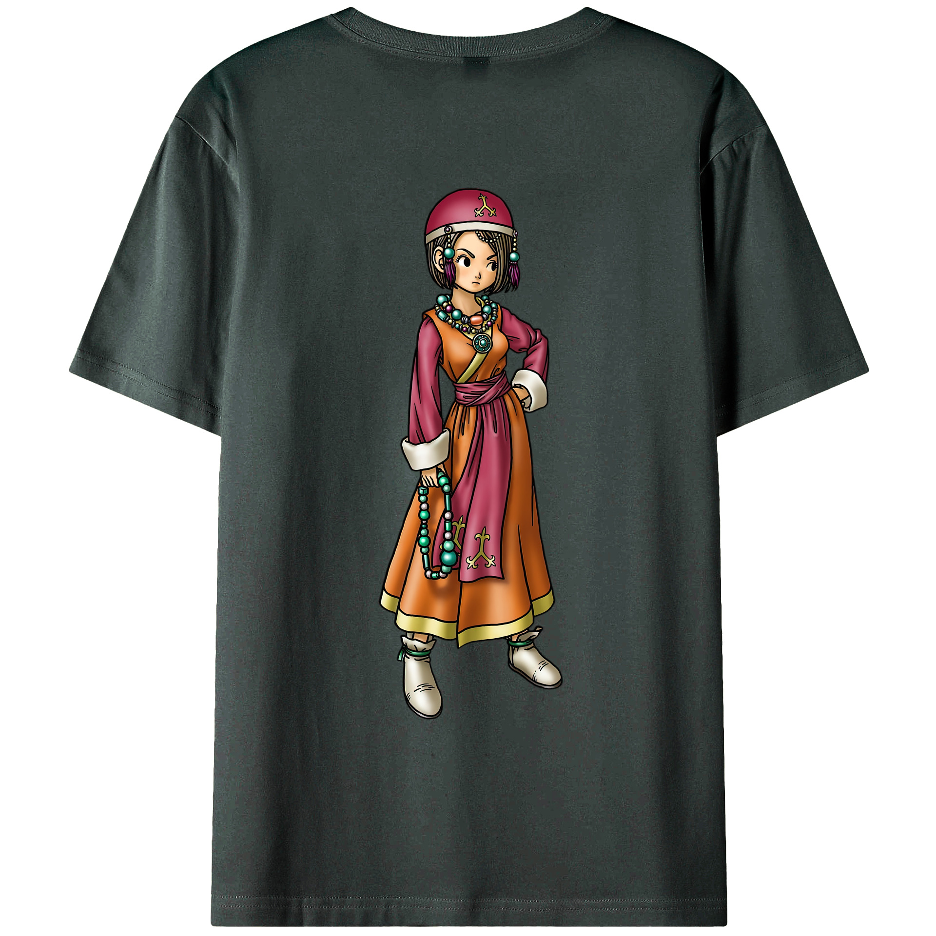 （画像用） ドラゴンクエスト Doragon Kuesuto Dragon Quest 綿100％ メンズ半袖Tシャツ（バックプリント） 通気性